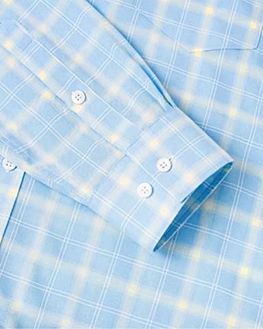Alimens & Gentle Men's Plaid Button Down Shirts Cotton Long Sleeve Dress Shirts Regular Fit Gingham Shirts - Image 5