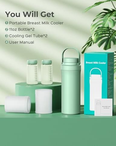 Xaproo 22oz Breast Milk Cooler Bottle, 360° Cooling Technology for 24 Hours, Larger Capacity Travel Breastmilk Chiller with 2pcs Baby Bottles, Portable Milk Cooler for Breastmilk, BPA-Free - Image 8