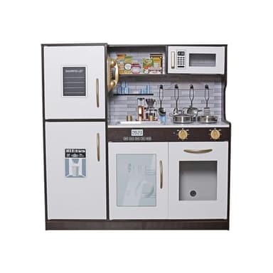 TOUCH US Wooden Play Kitchen Toy Set with Light, Kids Children Pretend Toy Kitchen Playset with Sink Play Toy,Oven Microwave,Toddler Cooking Set Toy for Ages 3+ Baby Girls Boys - Image 6