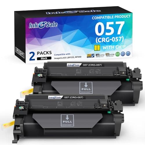 INK E-SALE 057 Black Toner Cartridge (with Chip) Compatible Replacement for Canon Cartridge 057 for use with ImageCLASS MF455dw MF445dw LBP226dw MF448dw LBP227dw LBP228dw MF449dw Printer Ink, 2 Pack - Image 1