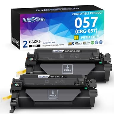 INK E-SALE 057 Black Toner Cartridge (with Chip) Compatible Replacement for Canon Cartridge 057 for use with ImageCLASS MF455dw MF445dw LBP226dw MF448dw LBP227dw LBP228dw MF449dw Printer Ink, 2 Pack - Image 1