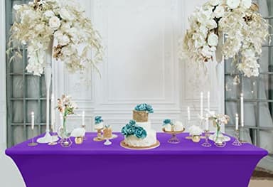 Utopia Kitchen Spandex Tablecloth 2 Pack [6FT, Purple] Tight, Fitted, Washable and Wrinkle Resistant Stretch Table Cloth Rectangle Cover for Trade Show, Weddings & Parties [72Lx30Wx30H Inch] - Image 9