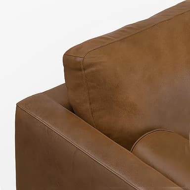 SIMPLIHOME Morrison Mid-Century Modern 89 inch Wide Sofa with Ottoman Set in Caramel Brown Genuine Leather for the Living Room and Family Room - Image 14