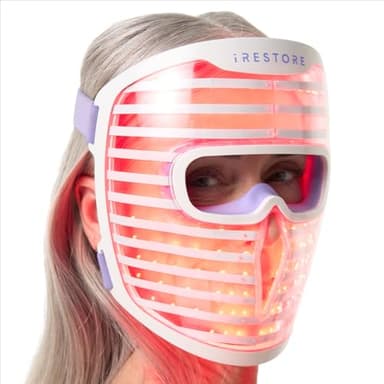iRestore Red Light Therapy for Face - Anti Aging LED Face Mask for Youthful Radiant Skin with Reduced Wrinkles, Fine Lines - Red, Blue & Infrared Therapy Mask - Facial Skincare Device with 360 LEDs - Image 1