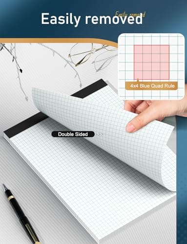 Zaviko Graph Paper Pad 8.5 x 11, 24 Pack, 4x4 Graph Ruled, Grid Paper Pad 8-1/2" x 11", Blueprint Quadrille Pad, Easy Tears Off, Grid Pad Notebook 8.5 x 11, White 70 GSM Graft Paper, 30 Sheets/Pad - Image 4