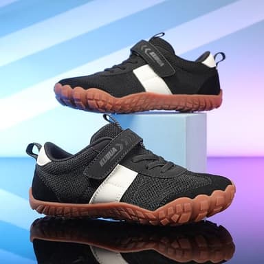 KUBUA Kids Barefoot Shoes Boys Girls Sneakers Lightweight Durable Tennis Shoes School Gym Sports Black 3.5 Big Kid - Image 6