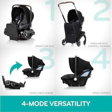 Evenflo Shyft DualRide Infant Car Seat Stroller Combo with Carryall Storage (Boone Gray) - Image 8