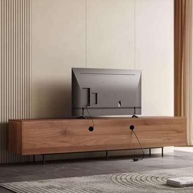 NessCarsti Mid Century Modern TV Stand for 80+ Inch TVs, 94.48" Walnut Console with Ample Storage – Stylish Entertainment Center for Living Room or Bedroom - Image 4