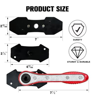 Brake Caliper Compression Tool,Caliper Piston Compressor Tool with Extra 2PCS Large Plates 1.57"-2.95" for Disc Brake Pad Spreader,Automotive Tools with 4 Break Caliper Hangers,Car Brake Repair,Red - Image 2