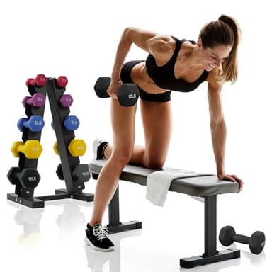 Fitvids Neoprene Dumbbell Set with Rack, 5/8/12LB Pairs, 50LB Set with Rack - Image 7