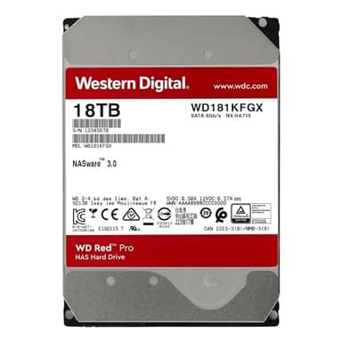 Western Digital 18TB WD Red Pro NAS Internal Hard Drive HDD - 7200 RPM, SATA 6 Gb/s, CMR, 512 MB Cache, 3.5" - WD181KFGX - Image 2