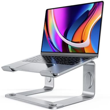 LORYERGO Laptop Stand for Desk, Laptop Riser Computer Stand for Laptop, Ergonomic Laptop Stand Desk Holder Elevator Compatible with Most 10 to 15.6 Inches Laptops, Silver - Image 1