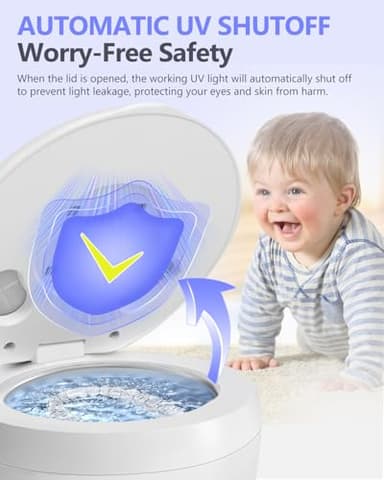 Dental Ultrasonic Retainer Cleaner Machine 45kHz, UV Denture Cleaner with 4 Modes Digital Timer, Portable 200ML UltraSonic Cleaning Pod for Night Mouth Guard, Aligner, Braces, Jewelry and More-White - Image 7