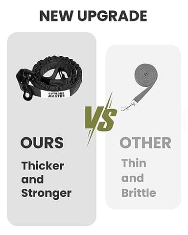 OutdoorMaster Bungee Dog Leash, Heavy Duty Dog Leash with Shock Absorption, 2 Padded Handles Training Leash, Improved Dog Safety and Comfort (Black, 4 FT) - Image 5