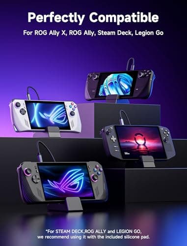 JSAUX Docking Station Compatible with ROG Ally X/ROG Ally/Steam Deck/Legion Go/Legion Go S, 6-in-1 ROG Ally X Dock with HDMI 4K@120Hz, Gigabit Ethernet, USB A & USB C 3.2 Gen 1, 100W Charging - HB0609 - Image 5