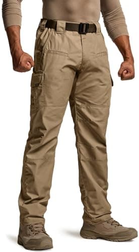 CQR Men's Tactical Pants, Water Resistant Ripstop Cargo Pants, Lightweight EDC Work Hiking Pants, Outdoor Apparel, Raider Cougar, 34W x 32L - Image 1