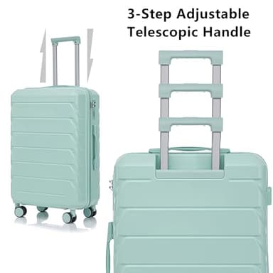 Merax Luggage Sets 3 Piece, Hardshell Suitcase with TSA Lock Double Spinner Wheels, Green, 20/24/28 Inch - Image 2