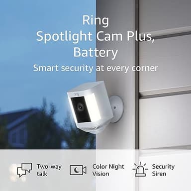 Ring Spotlight Cam Plus, Battery | Two-Way Talk, Color Night Vision, and Security Siren (2022 release) | 2-pack, White - Image 6