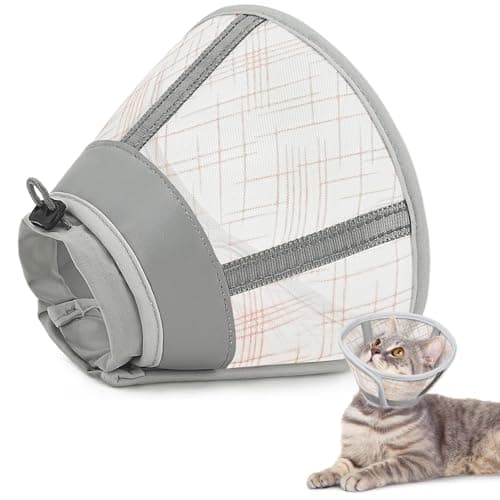 Supet Soft Air Mesh Cat Recovery Cone - Adjustable, Breathable Neck Cone Alternative for Small Kittens, Lightweight, Anti-Scratch - Image 1