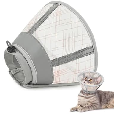 Supet Soft Air Mesh Cat Recovery Cone - Adjustable, Breathable Neck Cone Alternative for Small Kittens, Lightweight, Anti-Scratch - Image 1