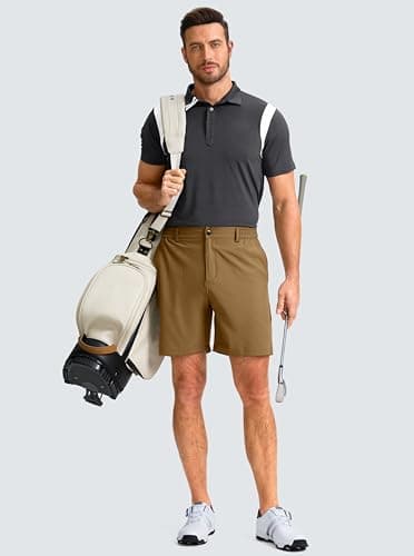 G Gradual Men's Casual Shorts 7" Lightweight Golf Shorts for Men Stretch with 3 Pockets Quick Dry Breathable Work Shorts Brown - Image 6
