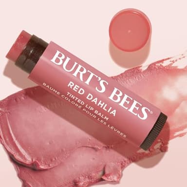 Burt's Bees Lip Tint Balm with Long Lasting 2 in 1 Duo Tinted Balm Formula, Color Infused with Deeply Hydrating Shea Butter for a Natural Looking Buildable Finish, Fiery Red Dahlia (2-Pack) - Image 8
