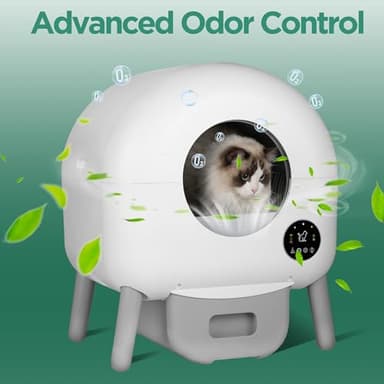 Self Cleaning Litter Box - Automatic Cat Litter Box self Cleaning, with 1 Roll Trash Bags and Mat, Small-White - Image 6