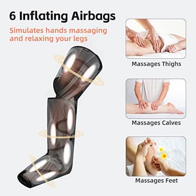 SHINE WELL Leg Compression Massager, Air Compression Massager for Circulation and Pain Relief, 3 Modes 3 Intensities 2 Extenders and Adjustable Wraps, Gift for Family or Friend - Image 4