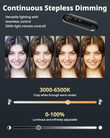 UBeesize 12" Ring Light with 62" Tripod Stand, Professional Big Ring Light with Phone Holder and Remote, Full Screen Lighting for Makeup, Live Stream, YouTube, Video Recording, Photography - Image 4