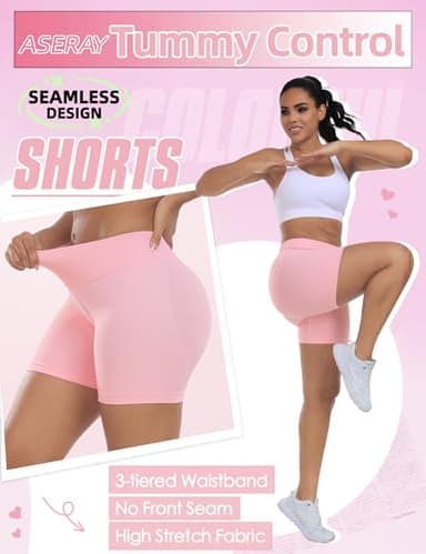 ASERAY Seamless Gym Workout Shorts Women Scrunch Butt Lifting Biker Yoga Shorts for Women Tummy Control 4.5" - Image 2