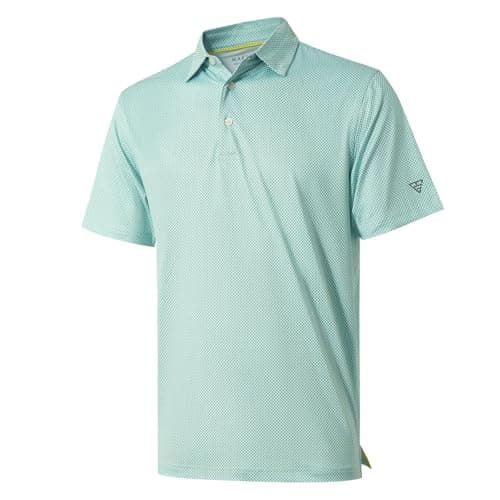 Men's Golf Shirts Dry Fit Short Sleeve Print Performance Moisture Wicking Patterned Polo Shirt for Men - Image 1