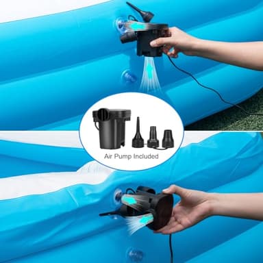 Large Inflatable Pool for Adults, 150" X 74" X 22" Big Swimming Pool Blow Up Pools, 2025 Upgraded Extra Oversized Thickened Family Pools for Backyard Summer Outdoor - Image 4