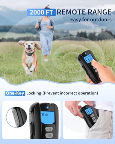 Dog Training Collar with Remote - Waterproof Shock Collar for Dogs Adjustable Levels (1-99) Beep Vibration Shock Flashlight Rechargeable Dog E Collar for Training Small Medium and Large Dogs Black - Image 4