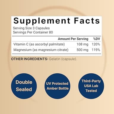 NatureBell 2 Pack Magnesium Citrate 500mg, 480 Capsules | 2-in-1 with Fat Soluble Vitamin C | Pure Elemental Form | Filler Free, Non-GMO, No Gluten - Image 2