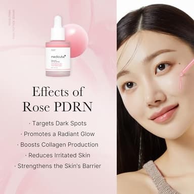 medicube PDRN Pink Peptide Serum, Pink glow serum, Peptide, Niacinamide, Hydrating & Moisturizing & Firming, Uneven Skin Tone, Korean Skincare | 1.01 fl.oz. (1.01 fl.oz., Rose PDRN (Vegan)) - Image 4