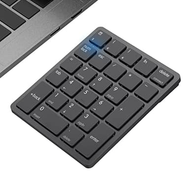 havit Bluetooth Number Pad Wireless Numeric Keypad Numpad 26 Keys Portable Mini Financial Accounting Rechargeable Numeric Pad for Windows Laptop Desktop, PC, Notebook (Black) - Image 1
