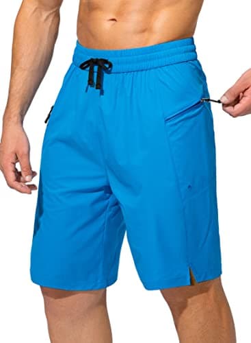 Men's Swim Trunks Quick Dry Board Shorts with Zipper Pockets Beach Shorts Bathing Suits for Men - No Mesh Liner(Lake Blue,M) - Image 1