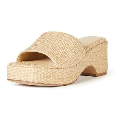 The Drop Women's Bertina Platform Slide, Natural Raffia, 9 - Image 1