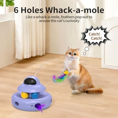 MOHAYA Cat Toy,Purple 4-in-1 Interactive,Cat Toys for Bored Indoor Adult Cats,Electric Flying Butterfly,Rechargeable Automatic Toy,Moving Ambush Feather,Track Balls - Image 4