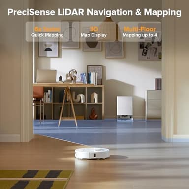 roborock Qrevo Series Robot Vacuum and Mop, 8000Pa Suction, Upgraded from Qrevo S, Anti-Tangle Brush, Smart Obstacle Avoidance, Auto Mop Washing, All-in-One Dock, 200RPM Spinning Mops, White(QV 35A) - Image 8