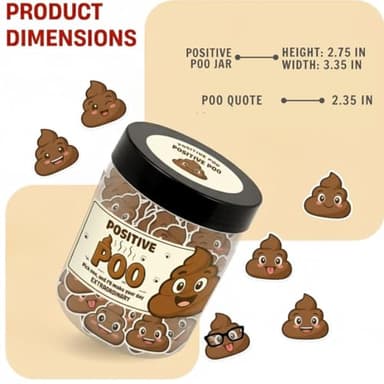 DEARMINE 60 Positive Poo Cards Jar, Affirmation Cards for Women, Emotional Support Poo, Poop Gifts, Poop Emoji, Emotional Support Poop, Gag Gifts for Women - Image 6