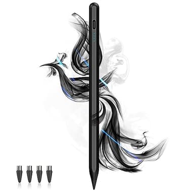 Stylus Pens for Touch Screens Power-Display Tablet Pen POM Tip Magnetic Digital Touch Pen Compatible with iPhone/iPad/iPad Pro/Lenovo/and Other iOS/Android Smartphone and Tablet Devices (Black) - Image 1