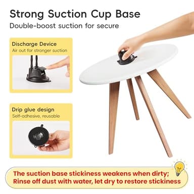 Potaroma Suction Cup Cat Wand Toys, Dual-Wand Interactive Kitten Toy for Indoor Cats with 5 Pcs Feathers Balls Attachments, Charcoal Base - Image 3