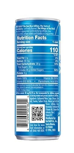 Red Bull Sea Blue Edition Energy Drink, Juneberry, with 80mg Caffeine plus Taurine & B Vitamins, 8.4 Fl Oz, Pack of 24 Cans (6 Packs of 4) - Image 3