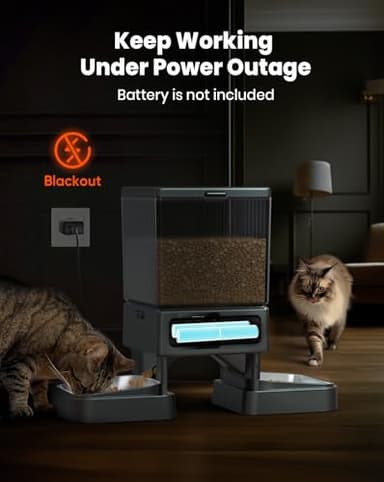 oneisall Automatic Cat Feeder for 2 Cats, 20 Cups/5L Automatic Cat Food Dispenser for Small Pets Indoor, Timed Cat Feeder for Dry Food - Image 6