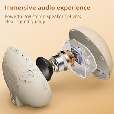 Sunrise Alarm Clock White Noise Machine: Natural Wake Up Light - Dimmable Clock with Bluetooth Speaker for Bedroom - 25 Sleep Sounds for Baby Adults Kids Putty - Image 4