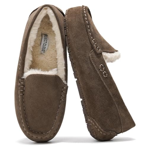 Project Cloud Genuine Leather Loafers for Women - Comfortable Outdoor Slippers for Women Footwear with Memory Foam - Womens Slippers - Stylish Womens Moccasin (Cathi, CHOC, 8) - Image 1