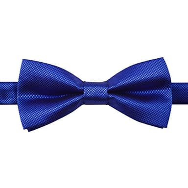 Alizeal Mens Solid Color Mini Squares Formal Banded Pre-tied Bow Ties, Pocket Square, Cufflinks Set Wedding Party Business-Royal Blue - Image 3