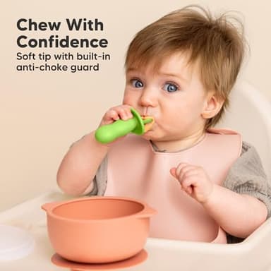 KeaBabies 4-Pack Silicone Baby Spoons and Forks Set - Baby Led Weaning Utensils 6-12 Months, Self Feeding Toddler Spoon & Fork for Training, Teething, Easy to Hold, BPA-Free Silicone (Kea) - Image 4