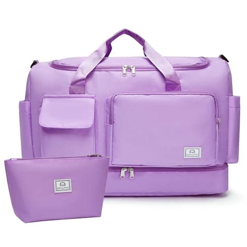 Weekender Bag for Women with Shoe Compartment, Gym Tote Bag, Waterproof Travel Duffle Bag Carry On Bag with Toiletry Bag - Image 1